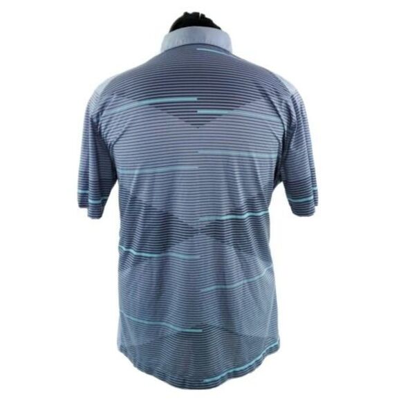 Nike Golf Mens Sz L Striped Gray Green Short Sleeve Golf Polo Shirt 619842-075 - Picture 3 of 7